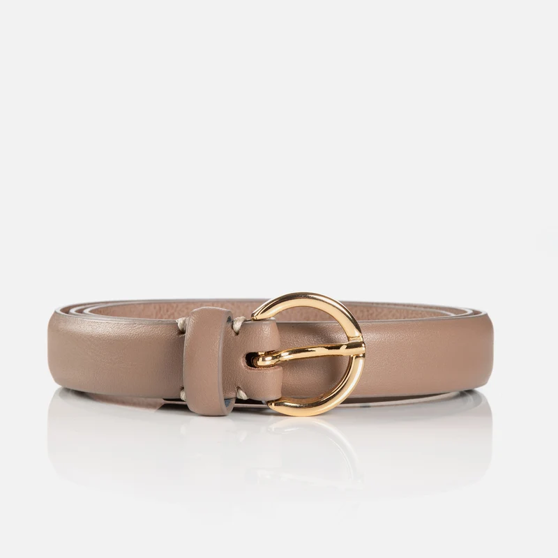 VITABO taupe uni – Ledergürtel Damen 2 cm mit Ringschließe