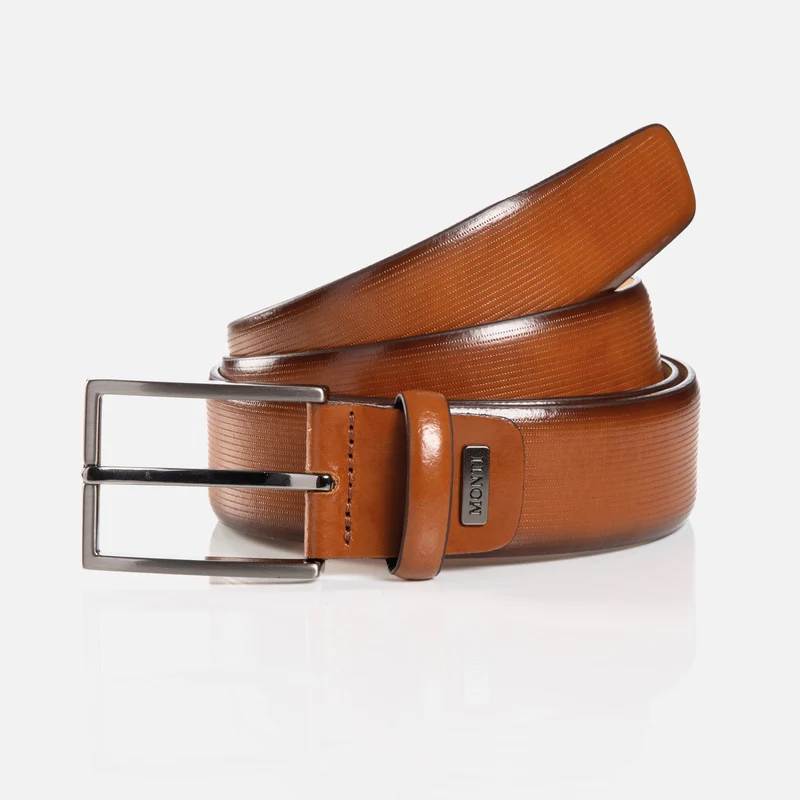 MARSALA cognac uni – Herren-Anzuggürtel 3,5 cm