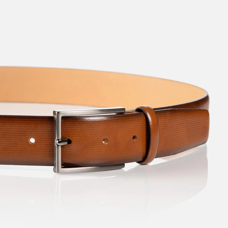 MARSALA cognac uni – Herren-Anzuggürtel 3,5 cm