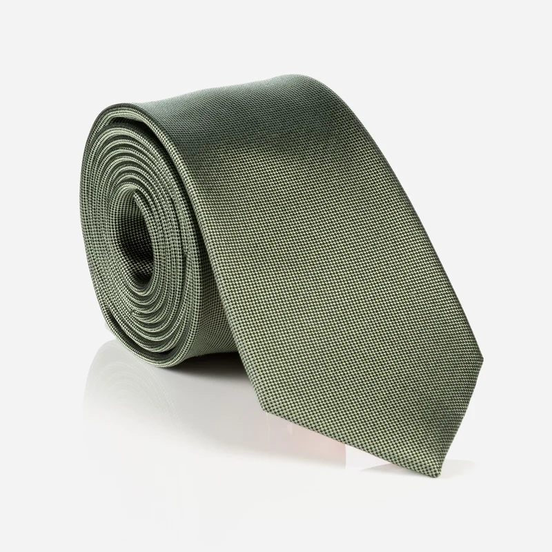 VALERIO light green – Seidenkrawatte mit Oxford-Webstruktur