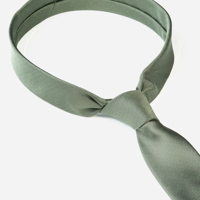 VALERIO light green – Seidenkrawatte mit Oxford-Webstruktur