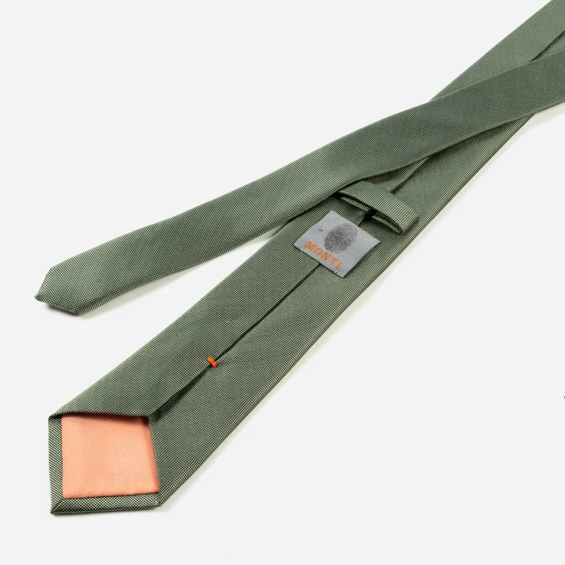 VALERIO light green – Seidenkrawatte mit Oxford-Webstruktur