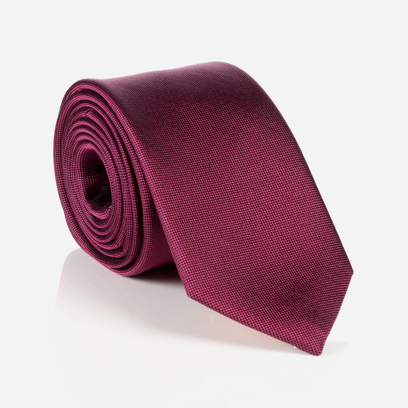 VALERIO pink uni – Seidenkrawatte mit Oxford-Webstruktur