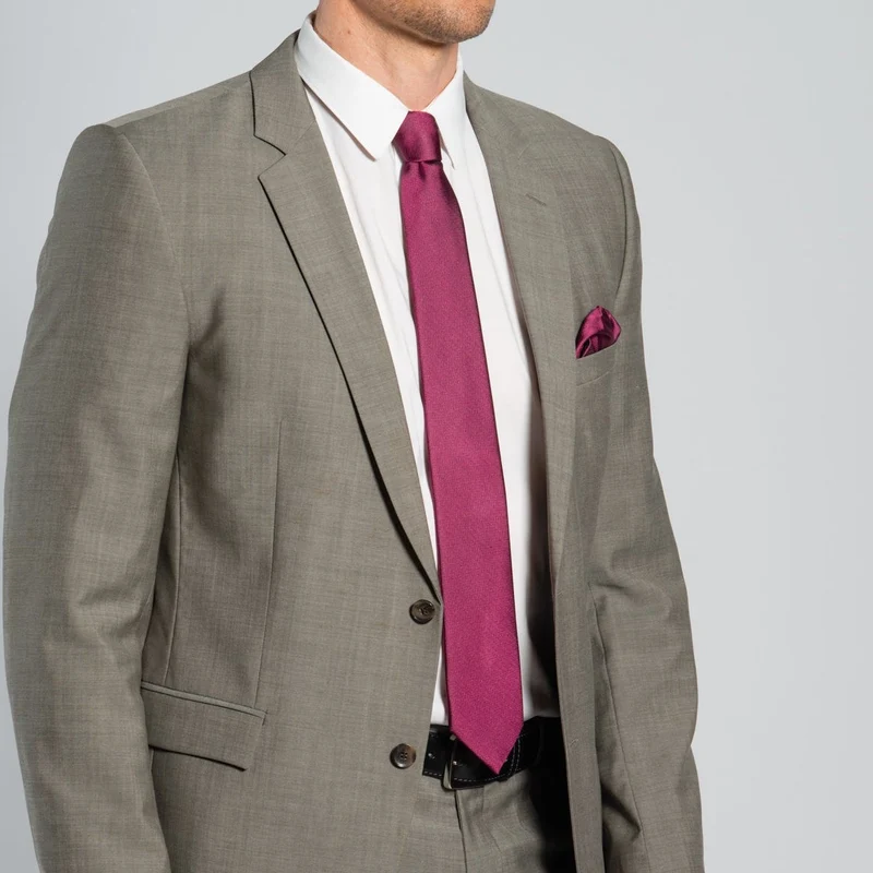 VALERIO pink uni – Seidenkrawatte mit Oxford-Webstruktur