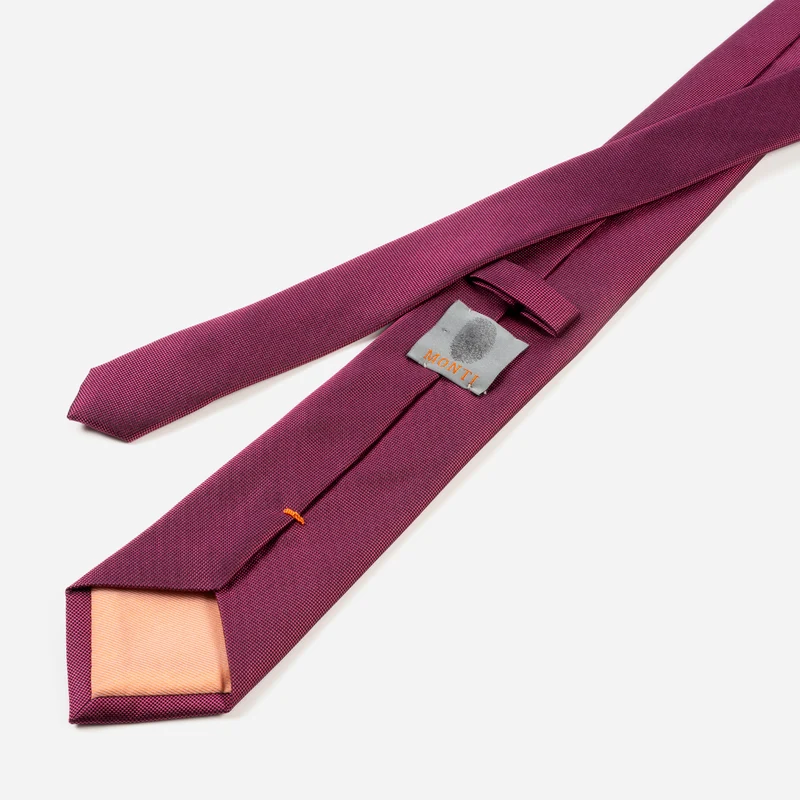 VALERIO pink uni – Seidenkrawatte mit Oxford-Webstruktur