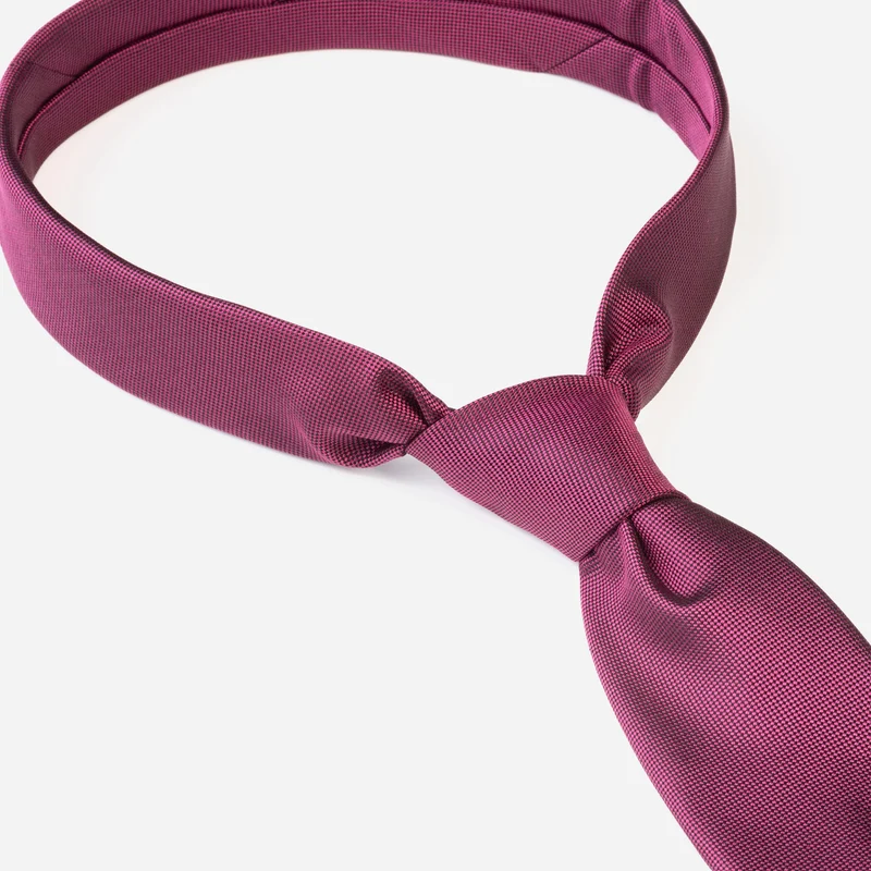 VALERIO pink uni – Seidenkrawatte mit Oxford-Webstruktur