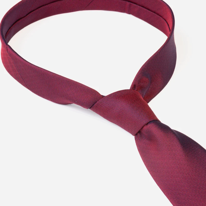 VALERIO red uni – Seidenkrawatte mit Oxford-Webstruktur