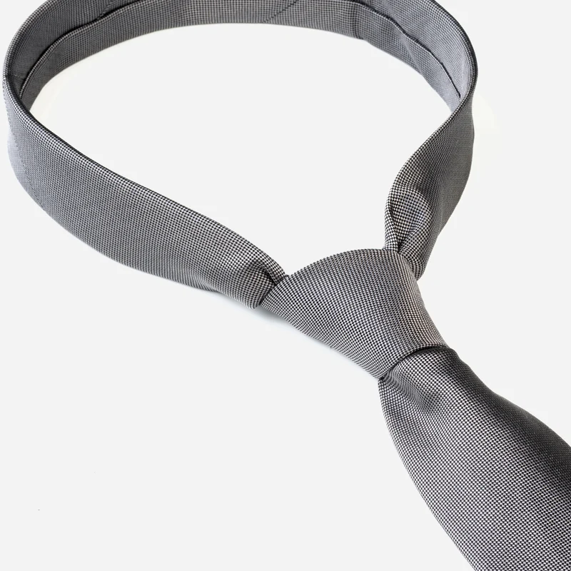 VALERIO silver uni – Seidenkrawatte mit Oxford-Webstruktur