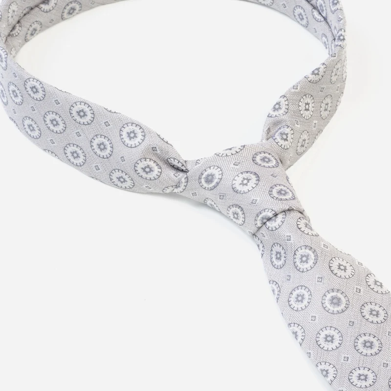 CESARE silver fantasie – Seidenkrawatte