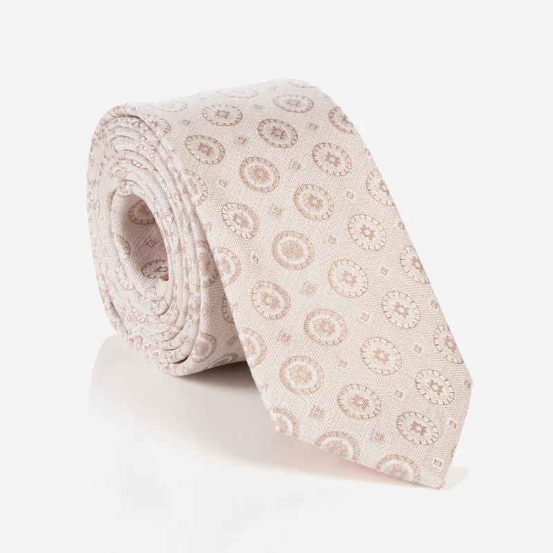 CESARE beige fantasie – Seidenkrawatte