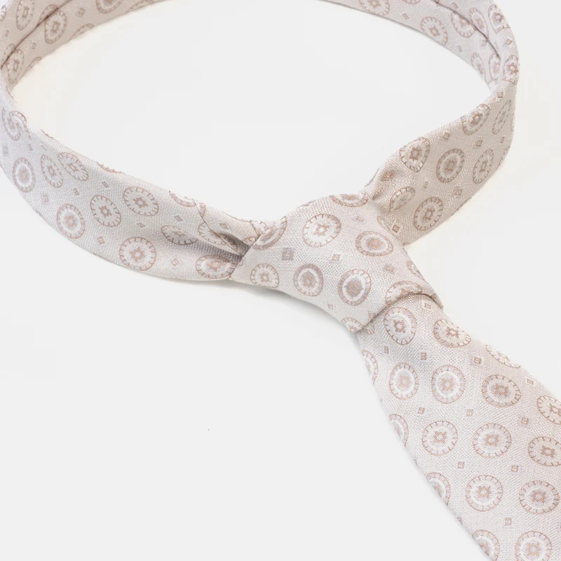 CESARE beige fantasie – Seidenkrawatte