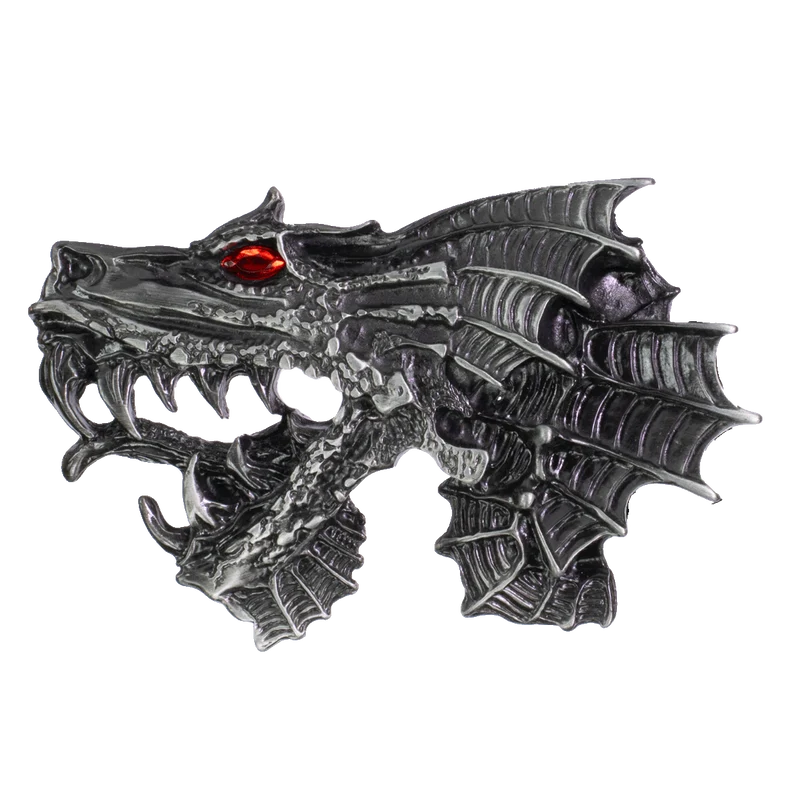 Gürtelschnalle 4cm Drache schwarz