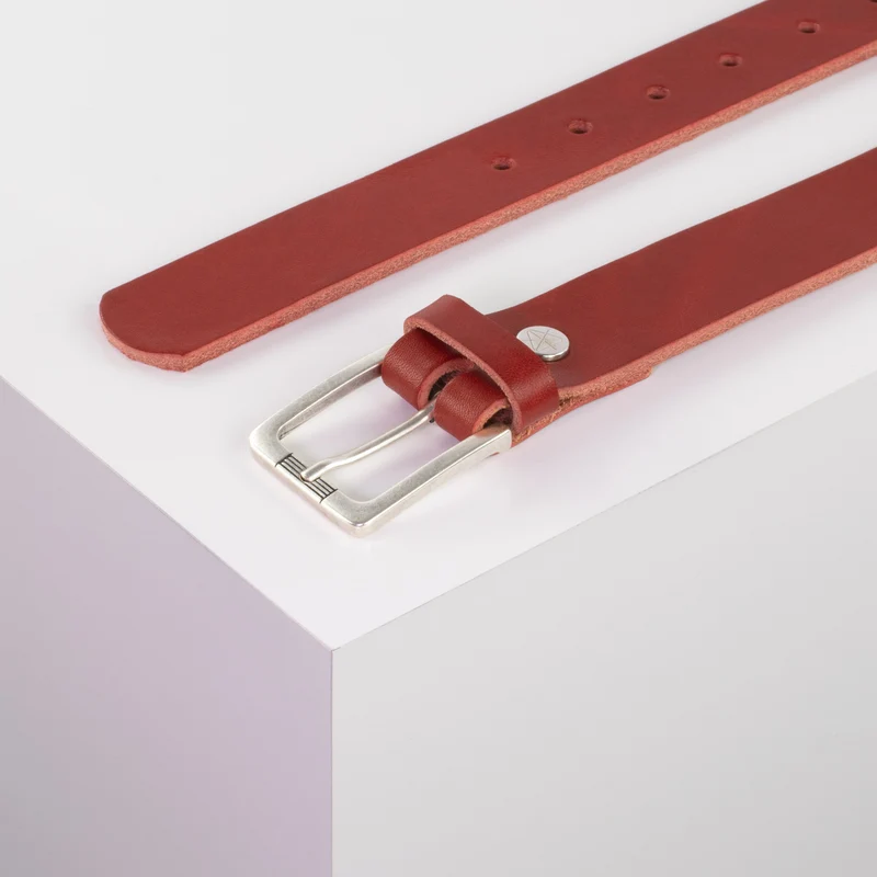 Ledergürtel 3cm mit Schnalle Casablanca silber