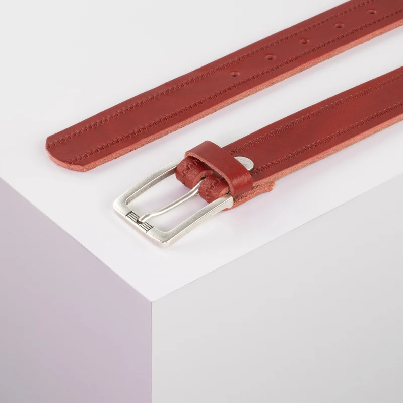Ledergürtel 3cm mit Schnalle Casablanca silber