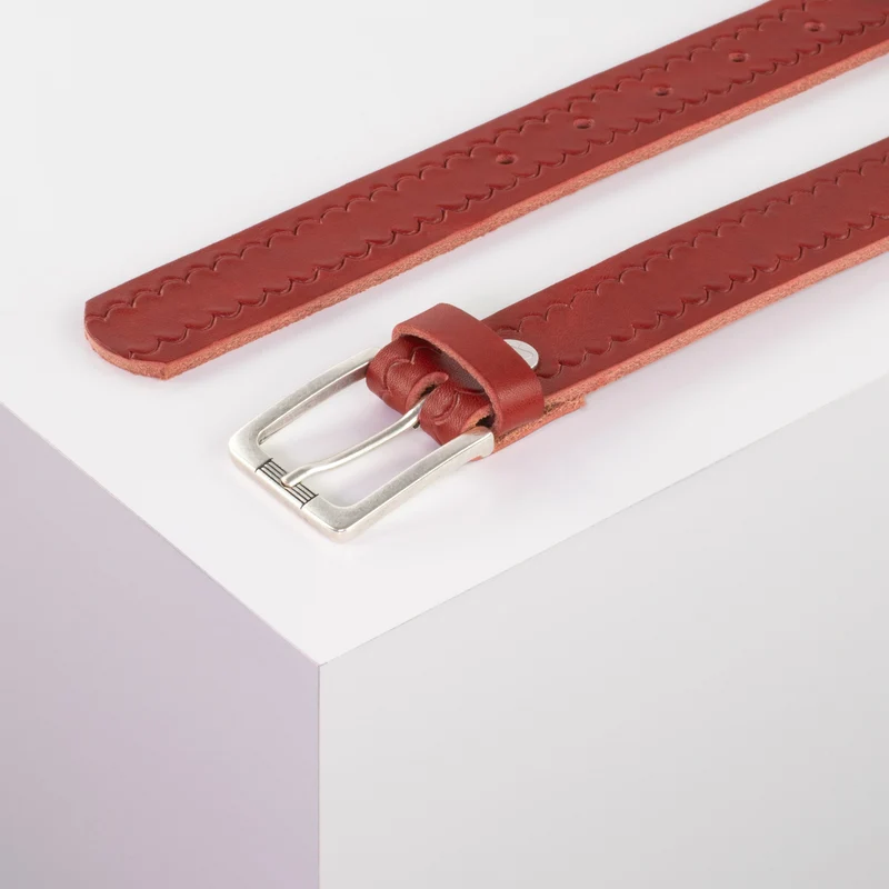 Ledergürtel 3cm mit Schnalle Casablanca silber