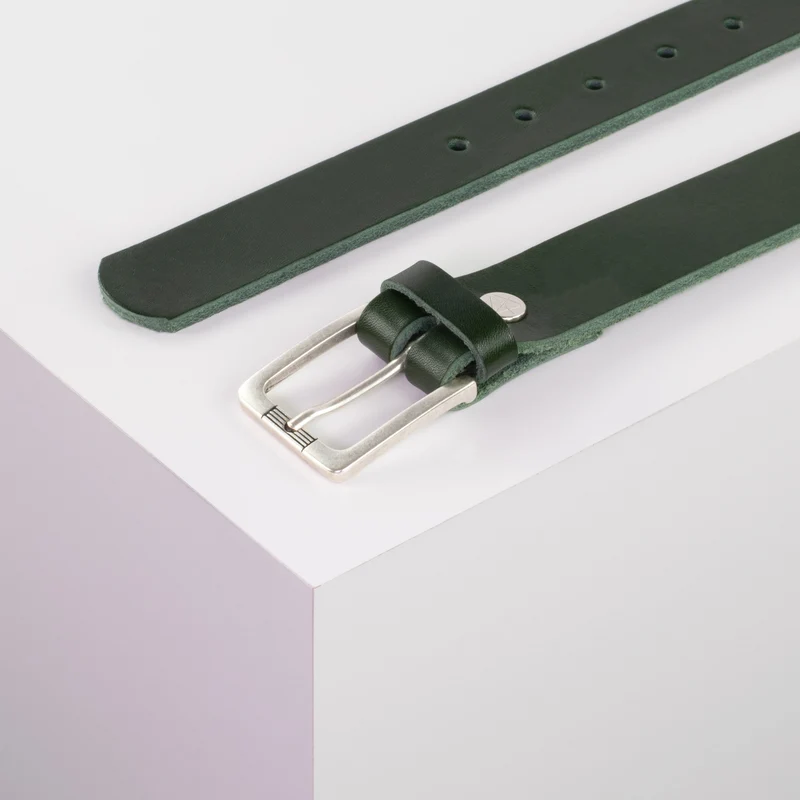Ledergürtel 3cm mit Schnalle Casablanca silber
