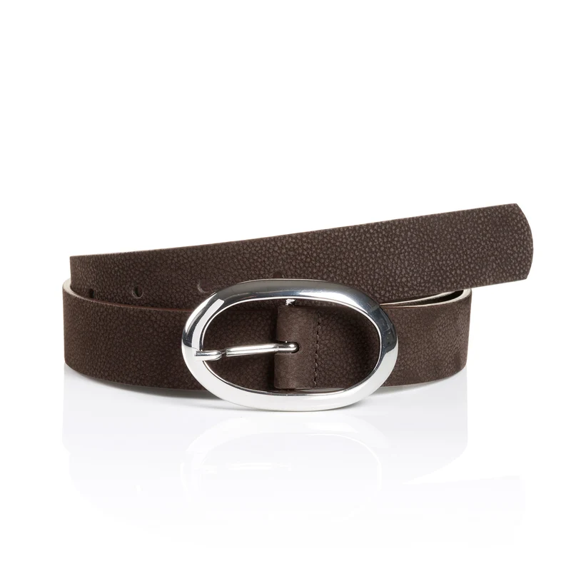 SIENA dark brown uni – Ledergürtel Damen 3 cm mit ovaler Schließe