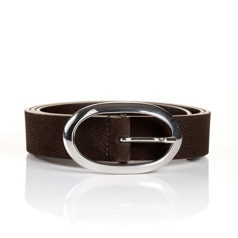 SIENA dark brown uni – Ledergürtel Damen 3 cm mit ovaler Schließe
