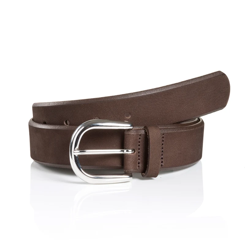 PAVIA dark brown uni – Nubukledergürtel Damen 3,5 cm