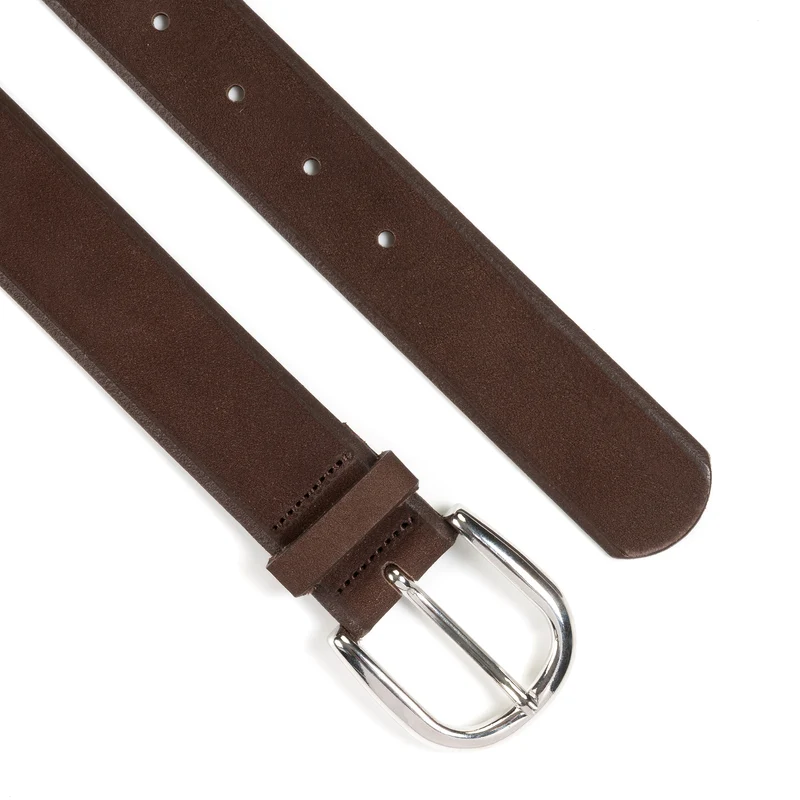 PAVIA dark brown uni – Nubukledergürtel Damen 3,5 cm