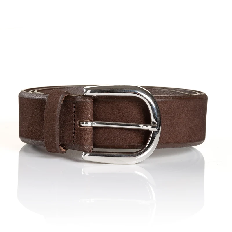PAVIA dark brown uni – Nubukledergürtel Damen 3,5 cm