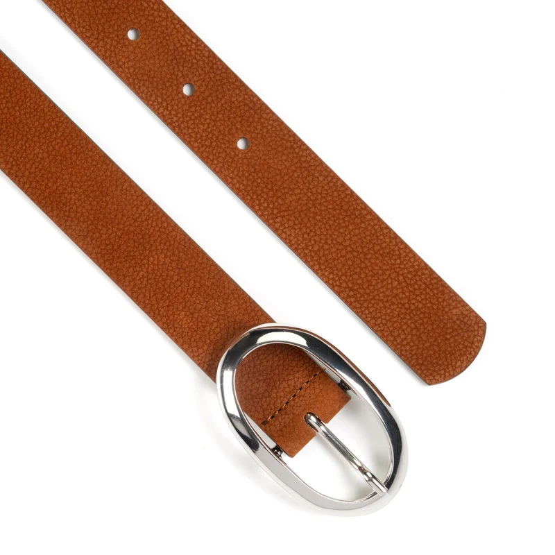 SIENA cognac uni – Ledergürtel Damen 3 cm mit ovaler Schließe