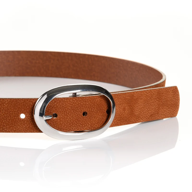 SIENA cognac uni – Ledergürtel Damen 3 cm mit ovaler Schließe