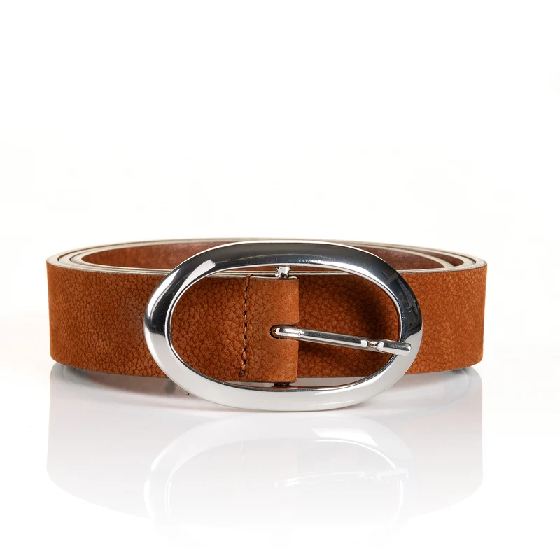 SIENA cognac uni – Ledergürtel Damen 3 cm mit ovaler Schließe