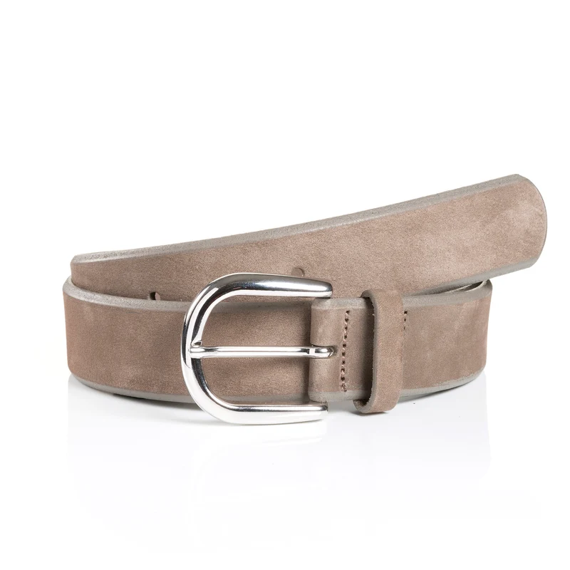 PAVIA taupe uni – Nubukledergürtel Damen 3,5 cm