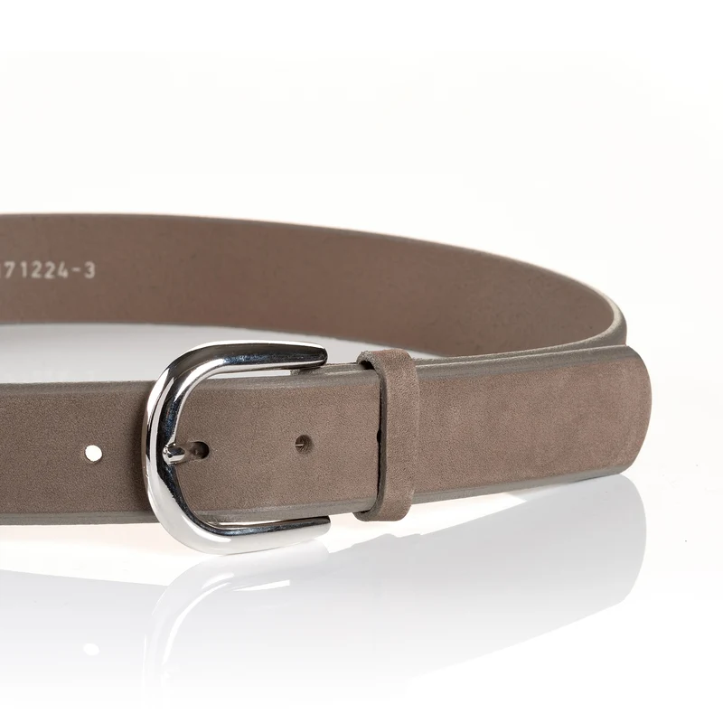 PAVIA taupe uni – Nubukledergürtel Damen 3,5 cm