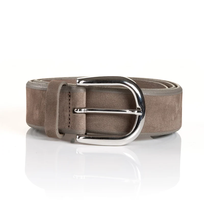 PAVIA taupe uni – Nubukledergürtel Damen 3,5 cm