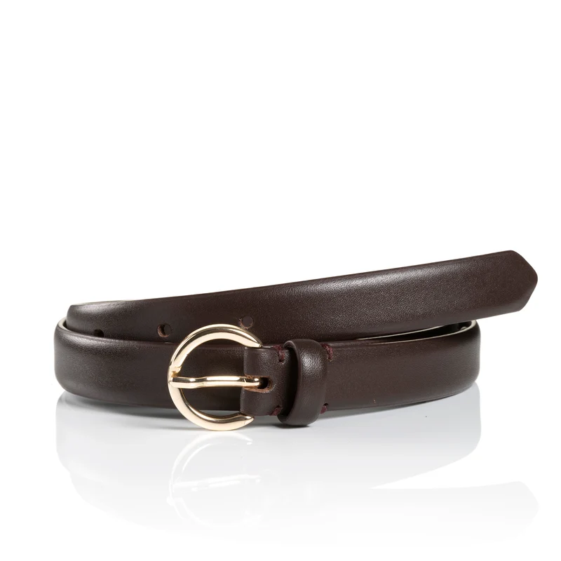 VITABO brown uni – Ledergürtel Damen 2 cm mit Ringschließe