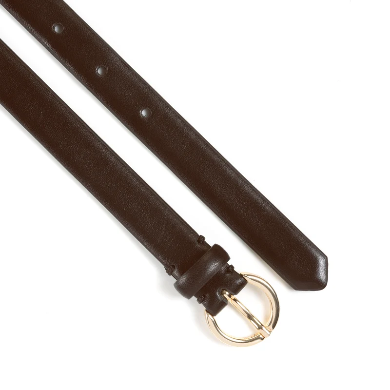 VITABO brown uni – Ledergürtel Damen 2 cm mit Ringschließe