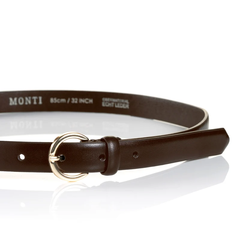 VITABO brown uni – Ledergürtel Damen 2 cm mit Ringschließe