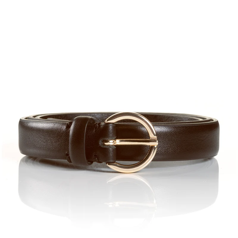 VITABO brown uni – Ledergürtel Damen 2 cm mit Ringschließe