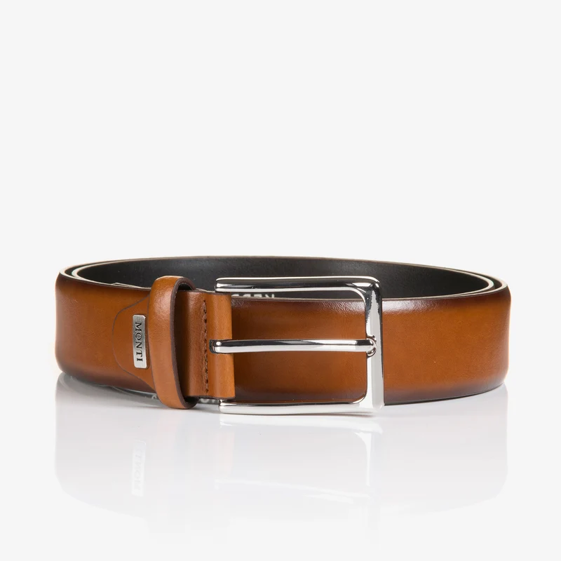 REDDING cognac uni – Herren-Anzuggürtel 3,5 cm