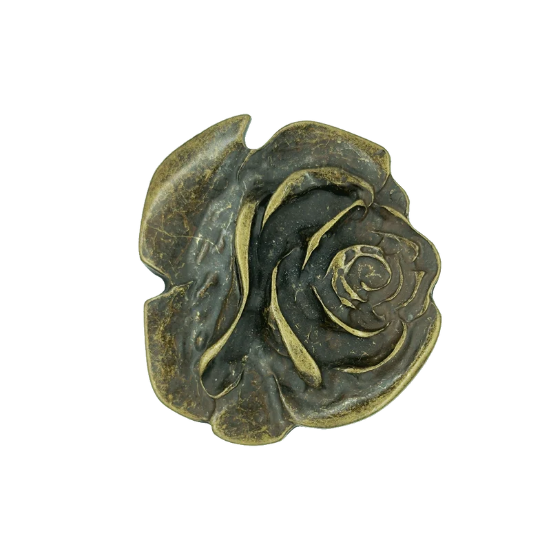 Gürtelschnalle 4cm Rose messing