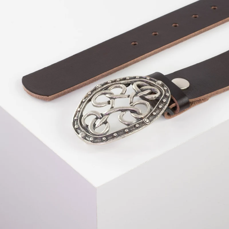 Ledergürtel 4cm mit Schnalle Verknoteter Knoten