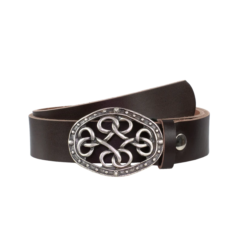 Ledergürtel 4cm mit Schnalle Verknoteter Knoten