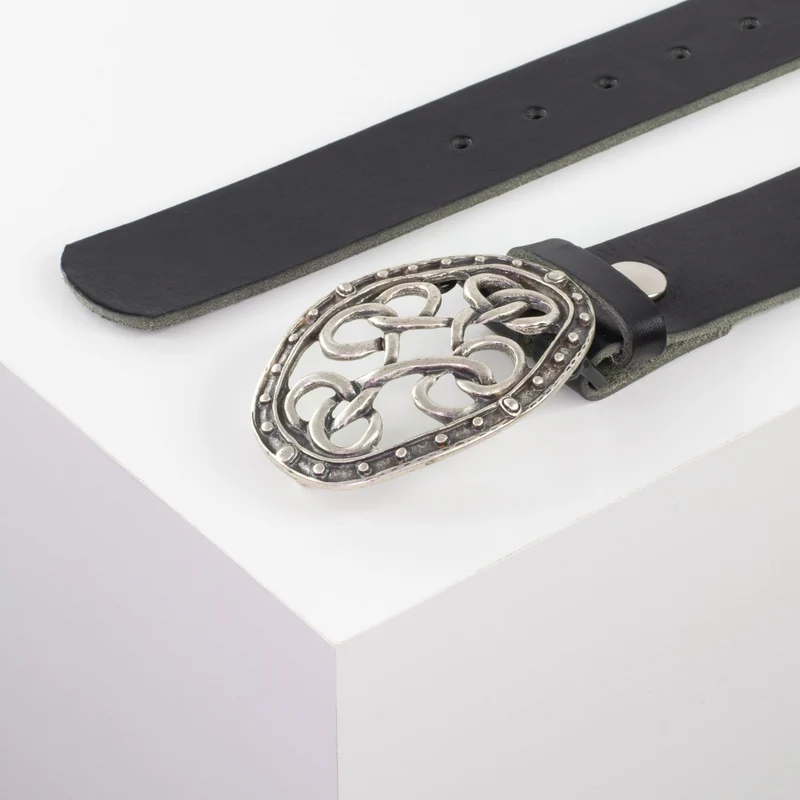 Ledergürtel 4cm mit Schnalle Verknoteter Knoten