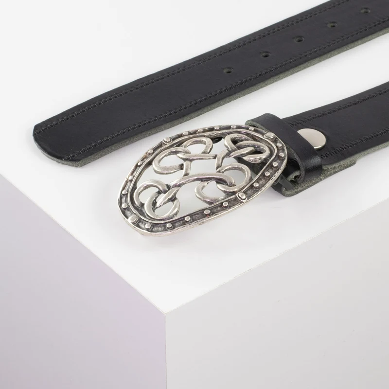 Ledergürtel 4cm mit Schnalle Verknoteter Knoten