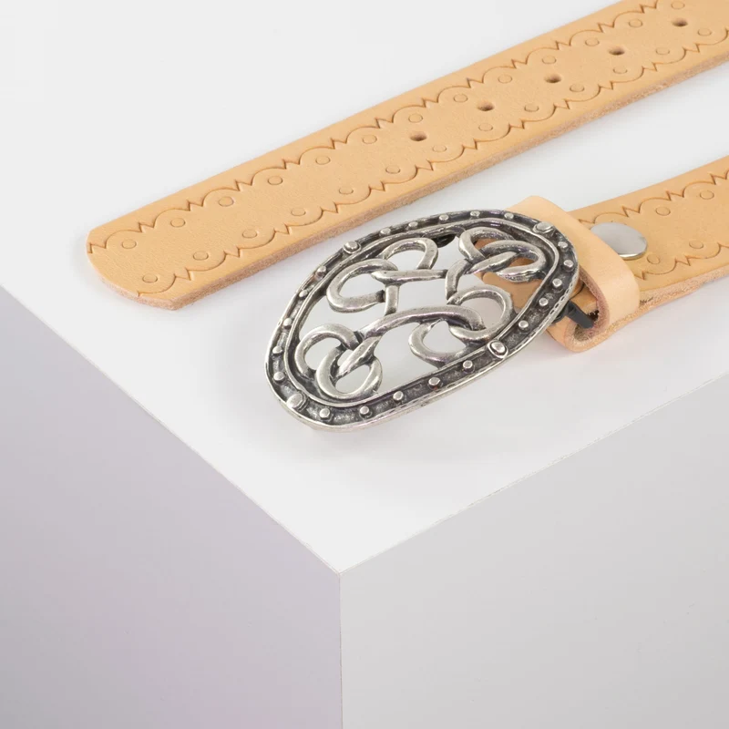 Ledergürtel 4cm mit Schnalle Verknoteter Knoten