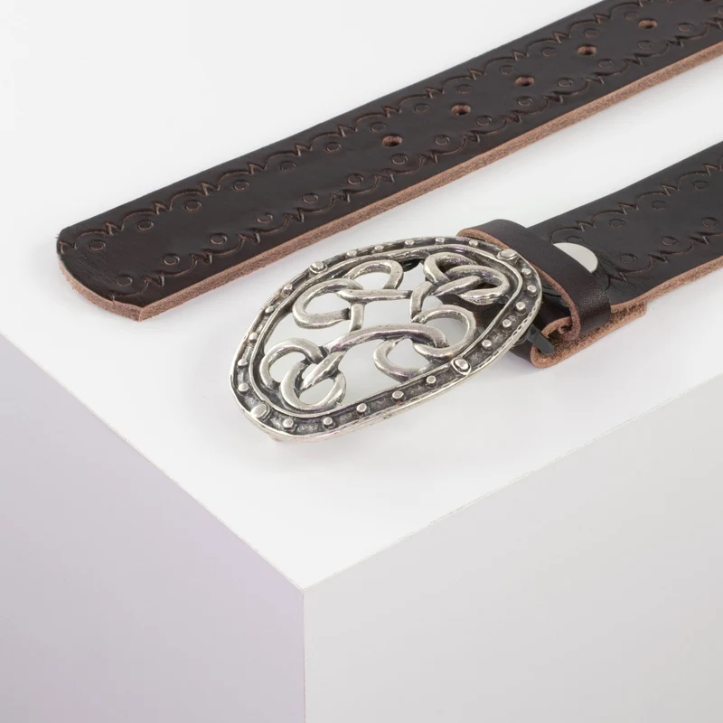 Ledergürtel 4cm mit Schnalle Verknoteter Knoten