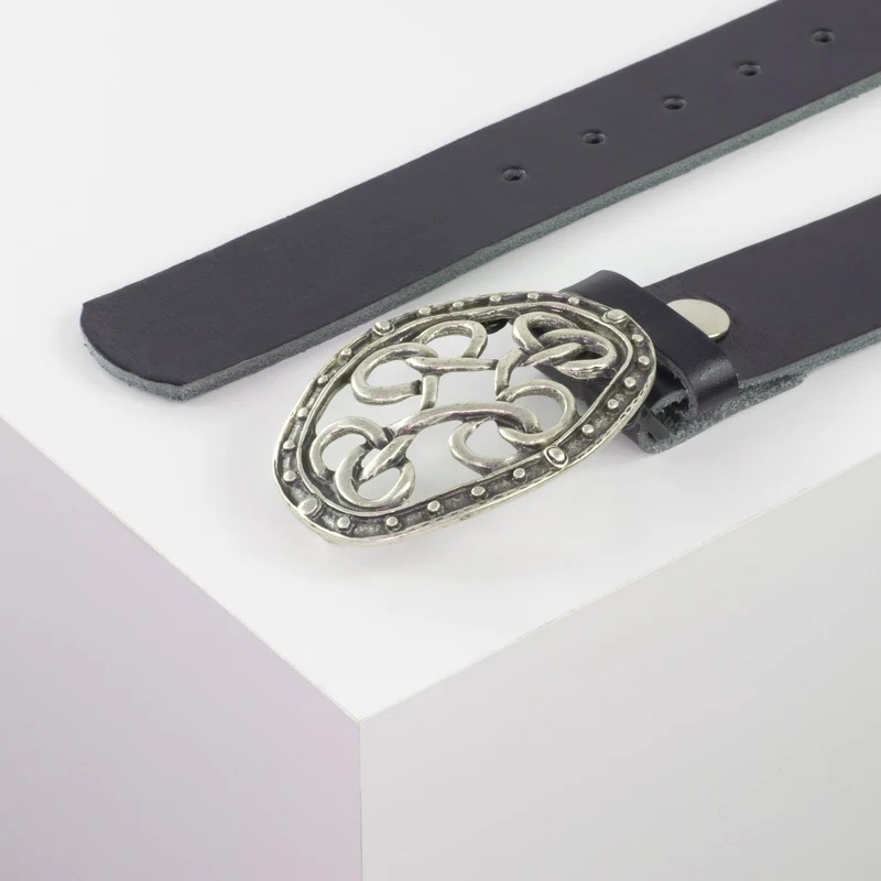 Ledergürtel 4cm mit Schnalle Verknoteter Knoten