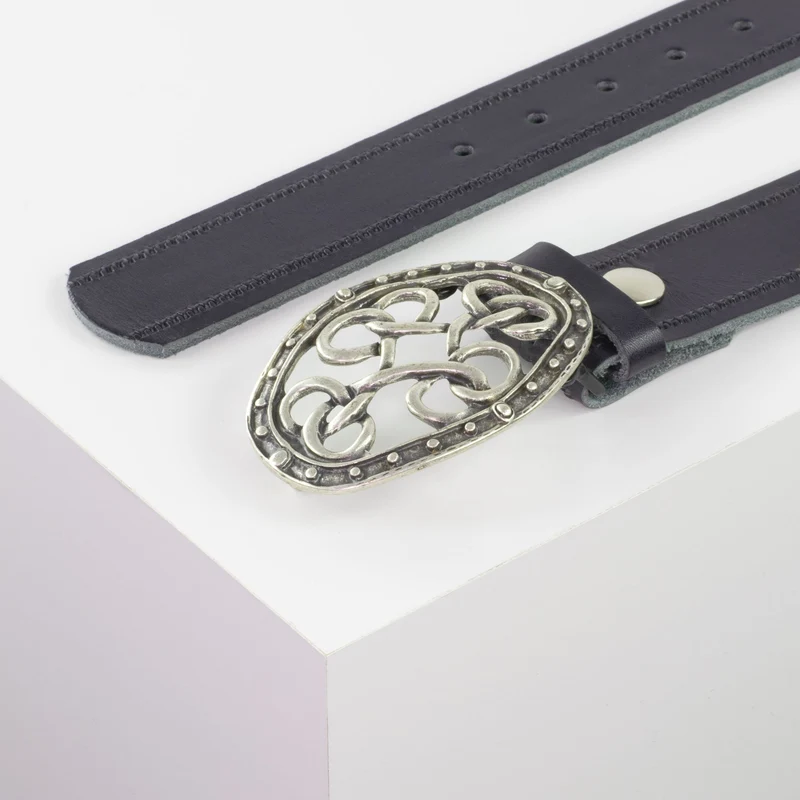 Ledergürtel 4cm mit Schnalle Verknoteter Knoten