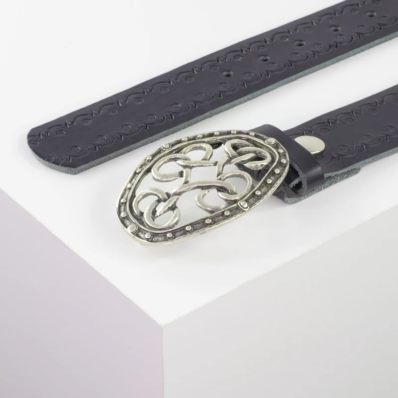 Ledergürtel 4cm mit Schnalle Verknoteter Knoten