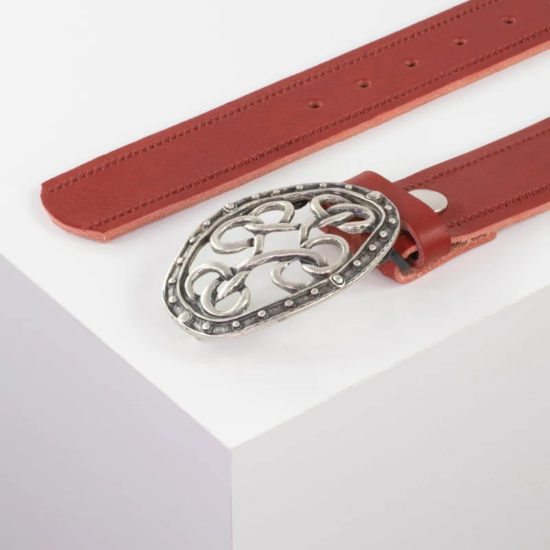 Ledergürtel 4cm mit Schnalle Verknoteter Knoten
