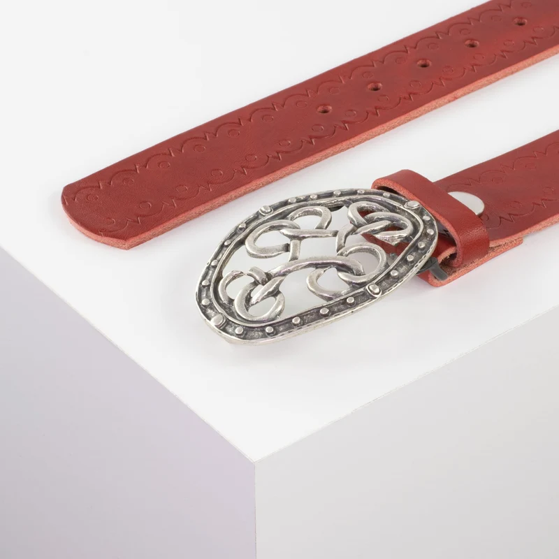 Ledergürtel 4cm mit Schnalle Verknoteter Knoten