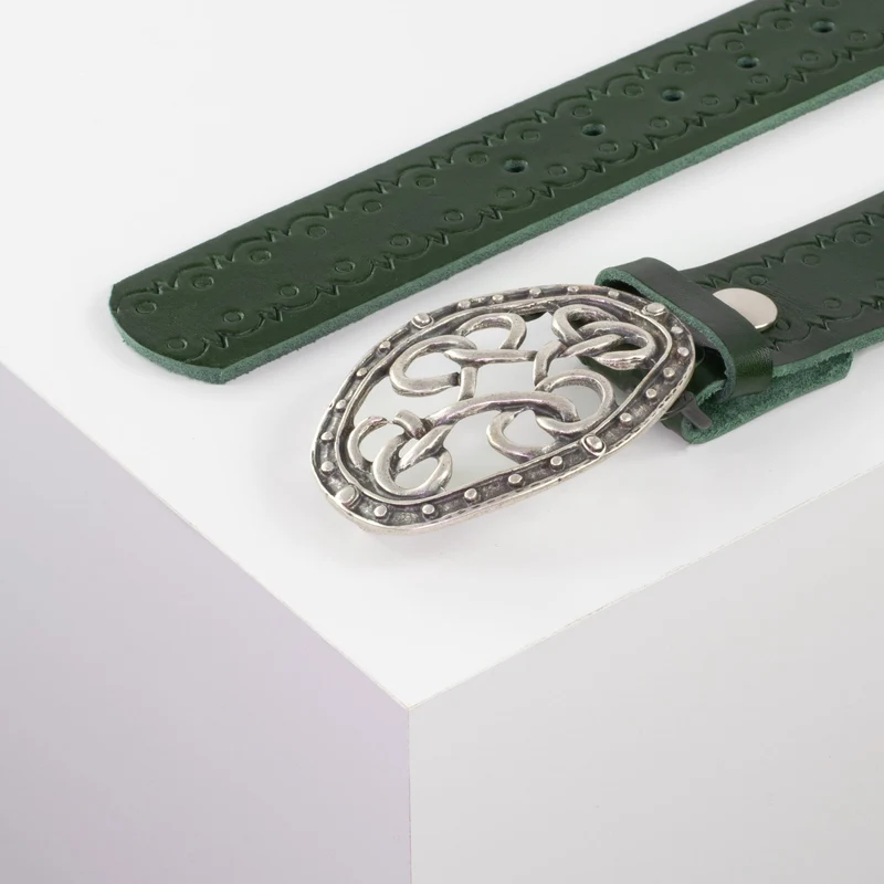 Ledergürtel 4cm mit Schnalle Verknoteter Knoten