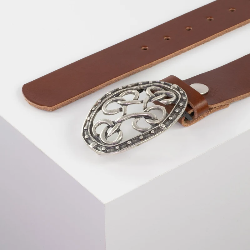 Ledergürtel 4cm mit Schnalle Verknoteter Knoten